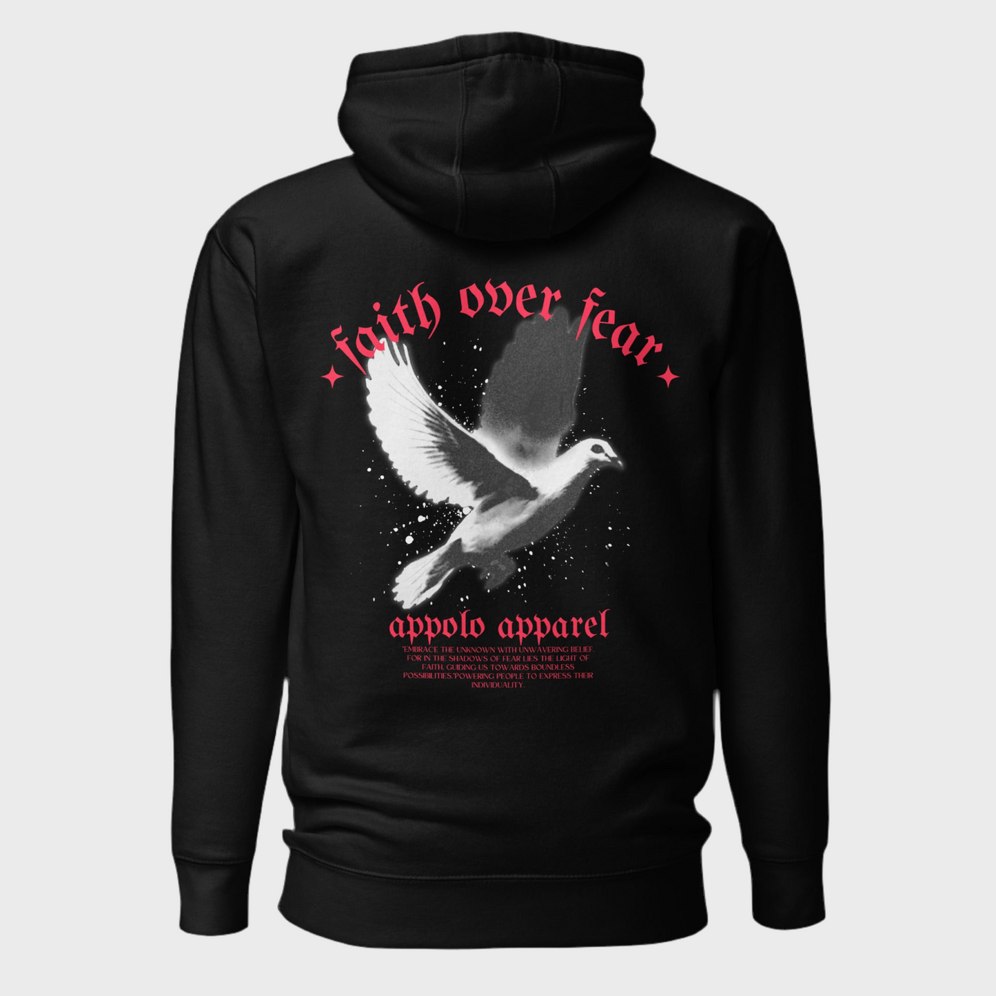 APPOLO "FAITH OVER FEAR" BLACK HOODIE