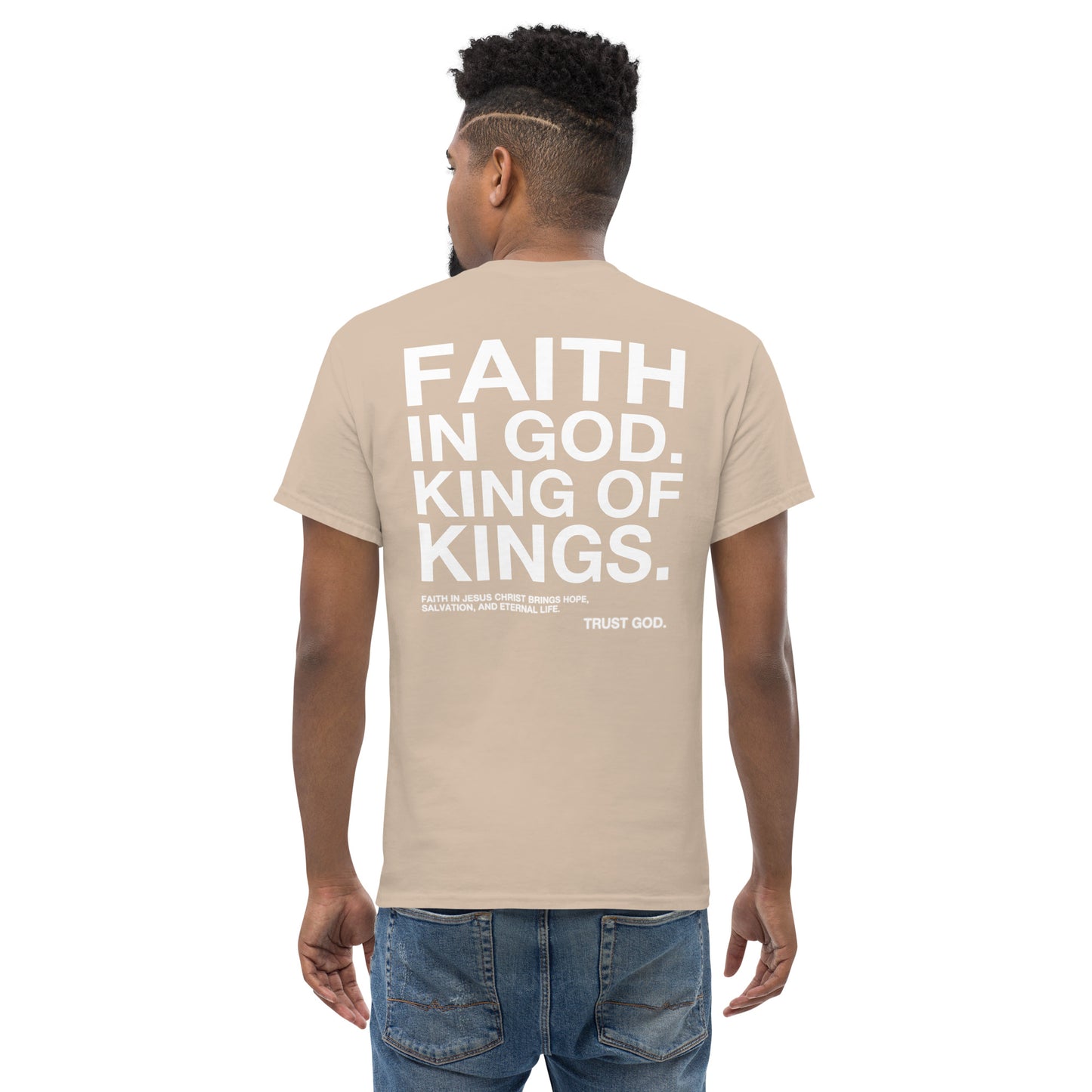 “FAITH IN GOD” DARK FITTED TEE