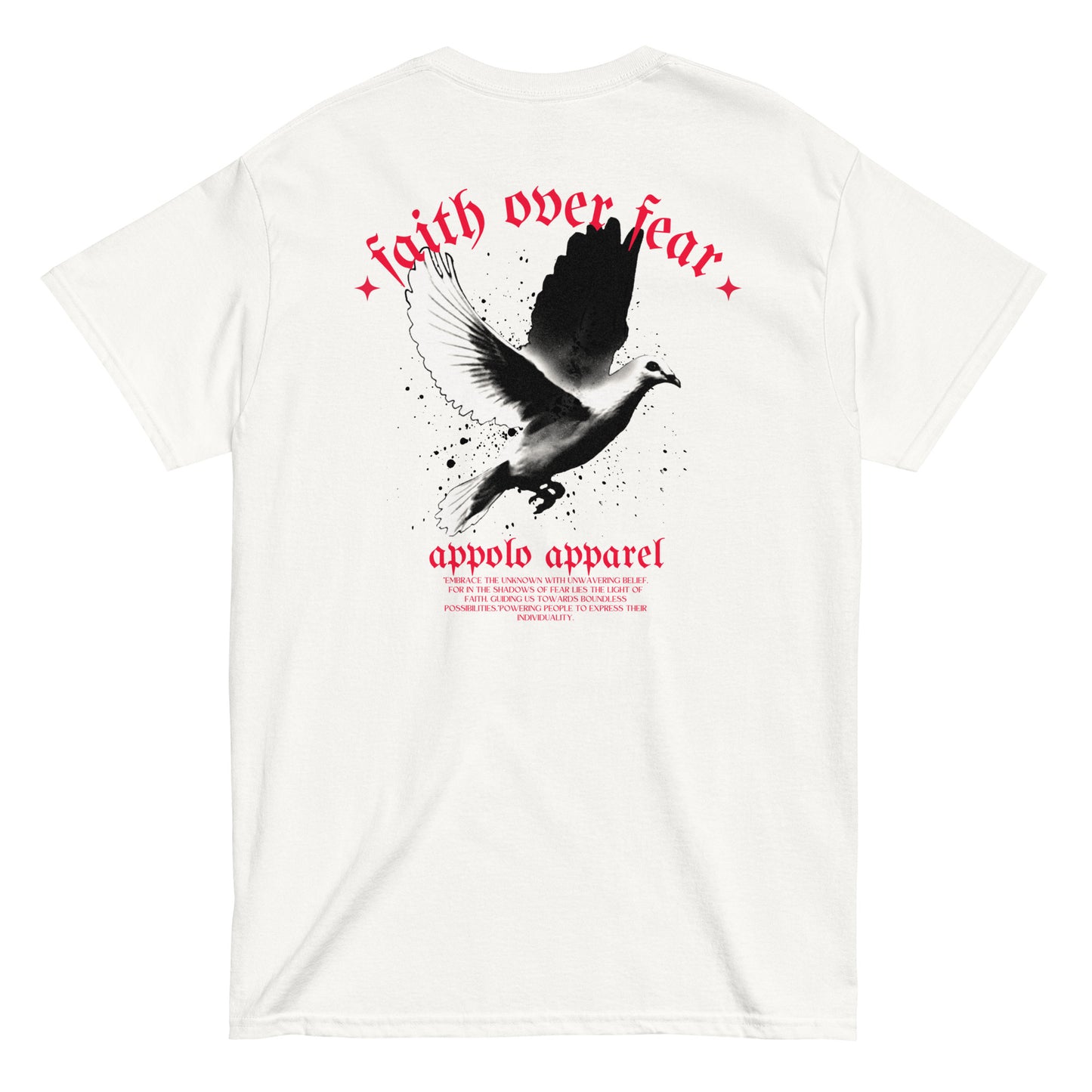 APPOLO "FAITH OVER FEAR" WHITE FITTED TEE