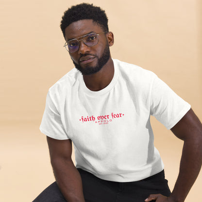 APPOLO "FAITH OVER FEAR" WHITE FITTED TEE