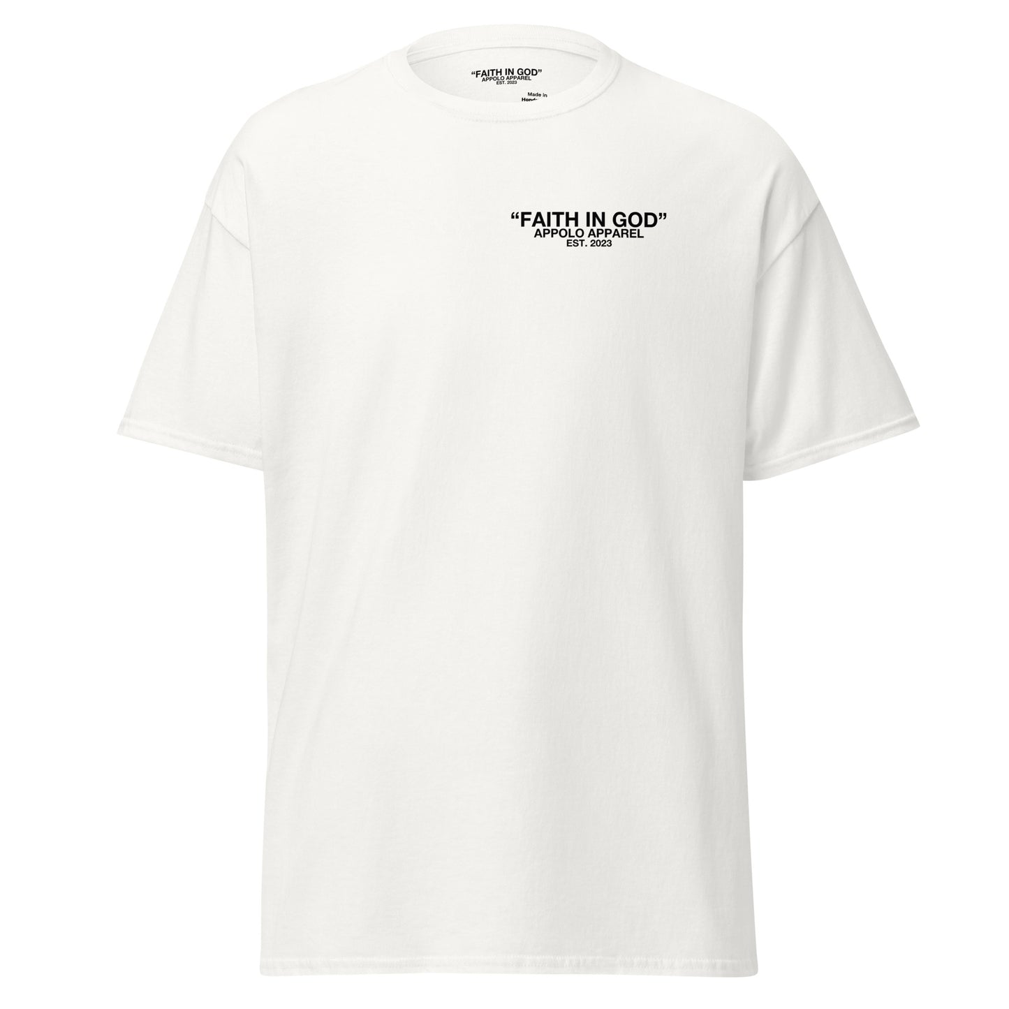 APPOLO “FAITH IN GOD” WHITE FITTED TEE