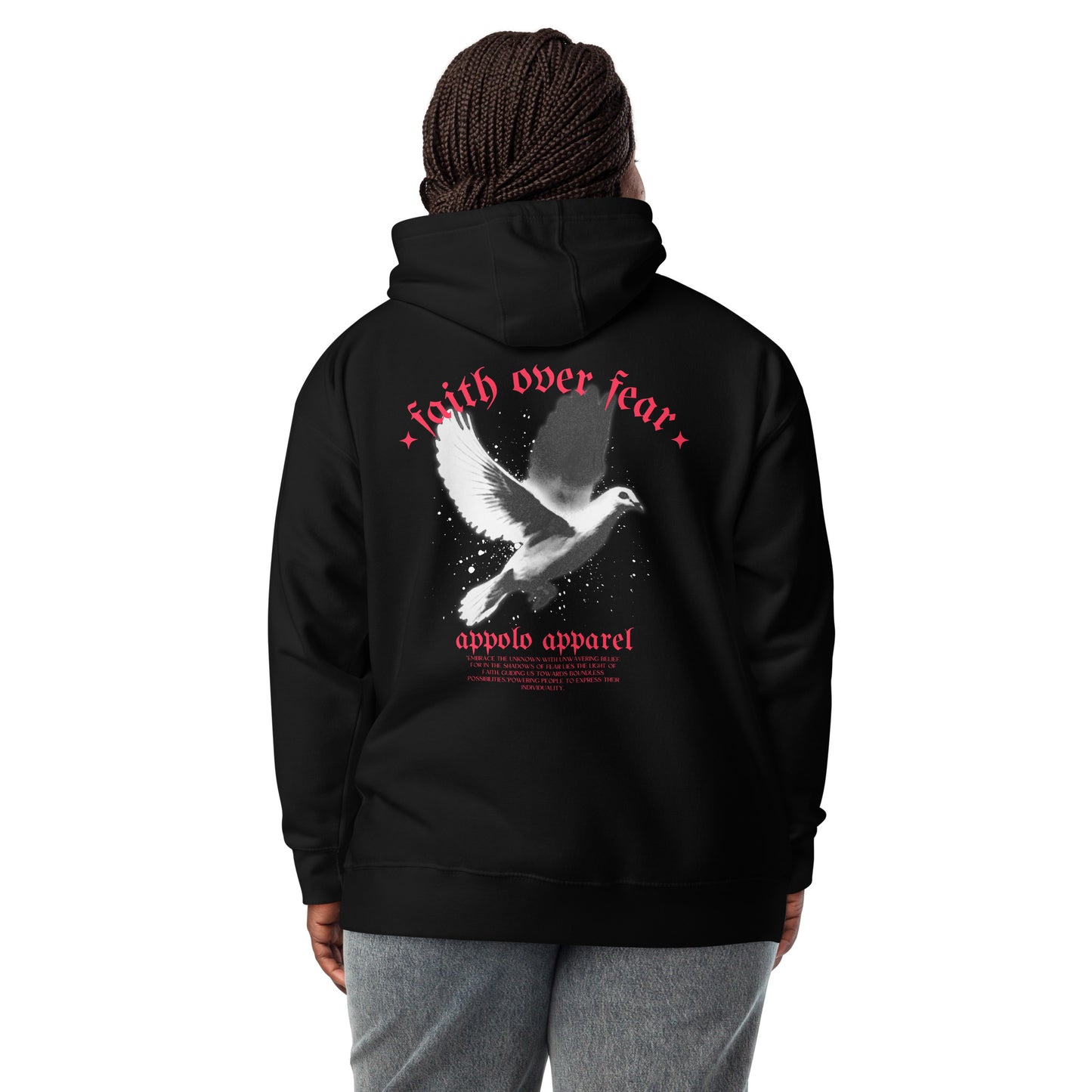 APPOLO "FAITH OVER FEAR" BLACK HOODIE