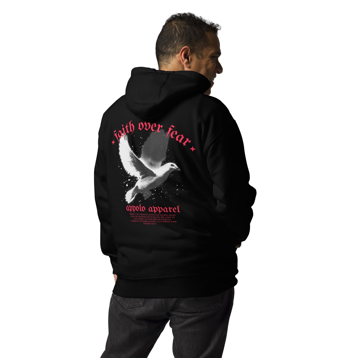 APPOLO "FAITH OVER FEAR" BLACK HOODIE