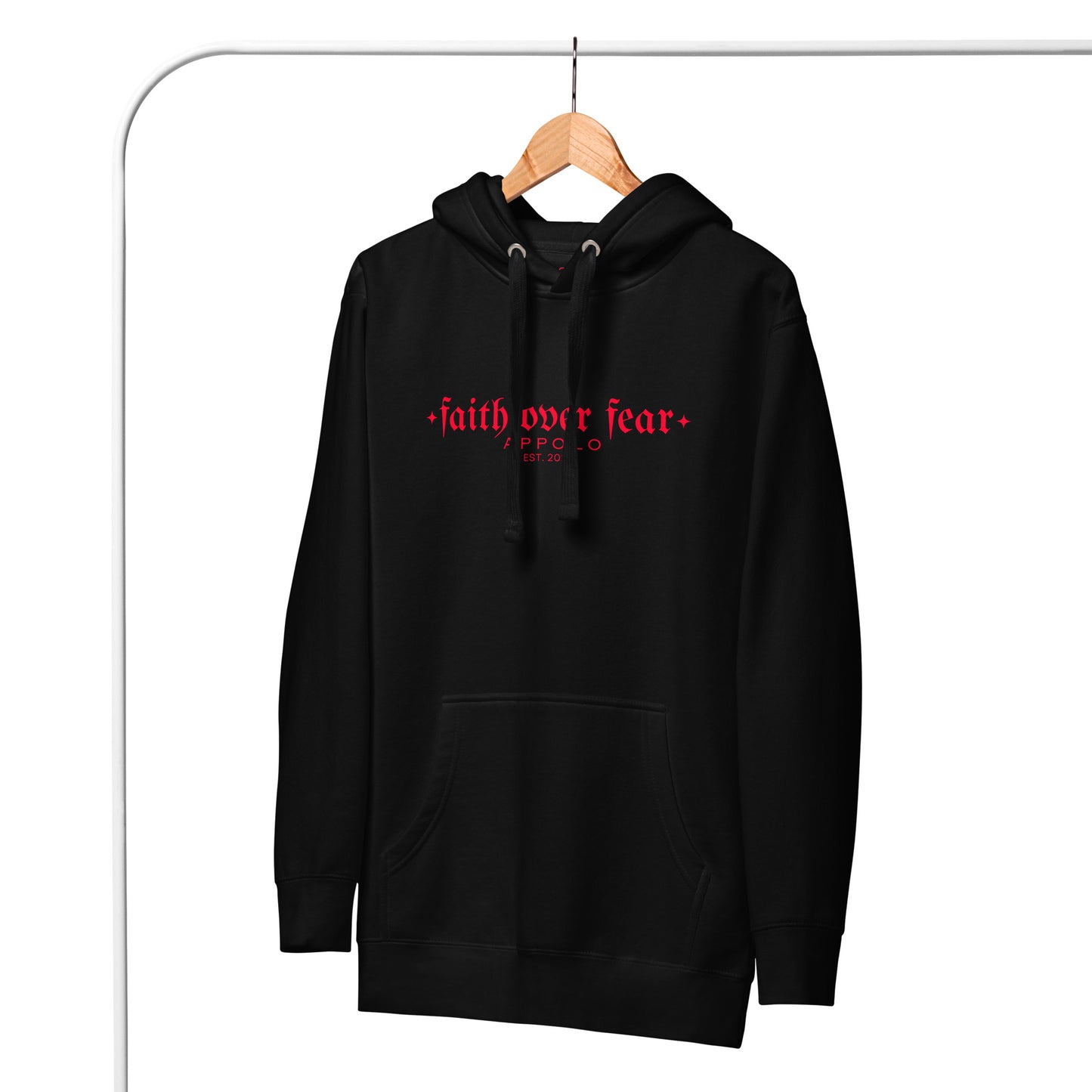 APPOLO "FAITH OVER FEAR" BLACK HOODIE